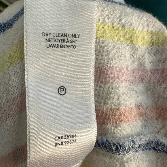 Splendid Small Linen Blend Button Up Striped Shirt Coastal Cottage Core - Picture 10 of 11